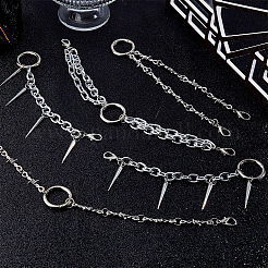 6Pcs 3 Style Aluminum Chains for Jeans Pants&nbsp;HJEW-HS00087