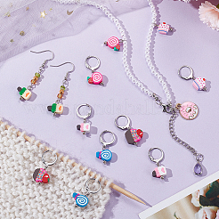 12Pcs 6 Style Handmade Polymer Clay Dessert Charm Locking Stitch Markers&nbsp;HJEW-PH01693