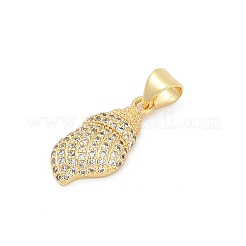 Brass Micro Pave Cubic Zirconia Pendants&nbsp;KK-D317-095G