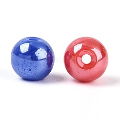 Electroplate Round Glass Beads Strands&nbsp;EGLA-T029-07M