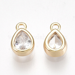 Brass Cubic Zirconia Charms&nbsp;X-KK-S350-089G