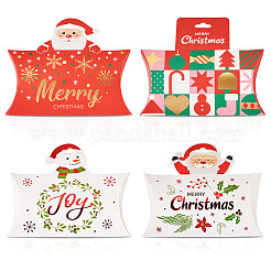 20Pcs 4 Styles Christmas Theme Paper Pillow Gift Boxes&nbsp;CON-TA0001-25
