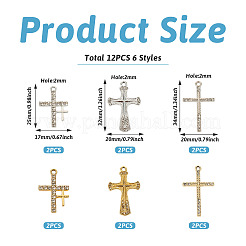20Pcs 10 Styles Alloy Rhinestone Pendants&nbsp;FIND-TA0007-84