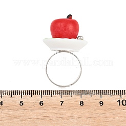 Afternoon Tea Resin & Plastic Adjustable Finger Rings for Women&nbsp;RJEW-K317-01A