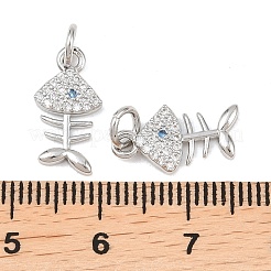 Brass Micro Pave Clear Cubic Zirconia Charms&nbsp;KK-G549-12P