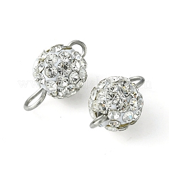 Polymer Clay Rhinestone Connector Charms&nbsp;PALLOY-YW0001-41