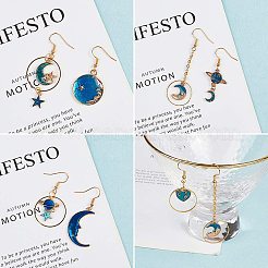 DIY Starry Sky Theme Dangle Earring Making Kits&nbsp;DIY-GA0001-31