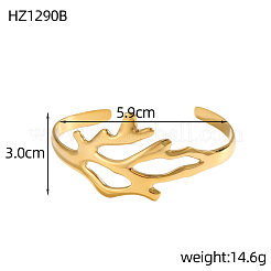 304 Stainless Steel Cuff Bangles&nbsp;STAS-OY009-17G