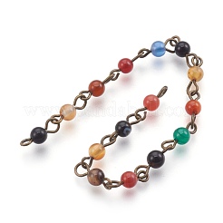 Handmade Natural Agate Beaded Chains&nbsp;AJEW-JB00448-01