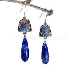 Trapezoid with Teardrop Alloy Dangle Earrings&nbsp;FS-WGDD1B5-01