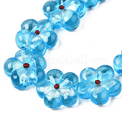 Handmade Silver Foil Lampwork Beads Strands&nbsp;FOIL-T004-03D