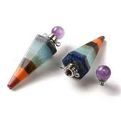 Chakra Natural Gemstone Perfume Bottle Big Pendants&nbsp;G-H285-03P
