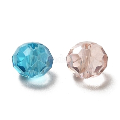 Electroplate Faceted Rondelle AB Color Plated Transparent Glass Beads&nbsp;GLAA-R152-8mm-M2