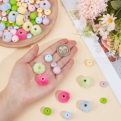 20Pcs 5 Colors Imitation Mink Fur European Beads&nbsp;FIND-PA0001-62C