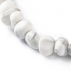 Natural Howlite Chip Beads Bracelet for Girl Women&nbsp;BJEW-JB06748-06