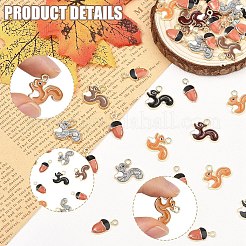 50Pcs 6 Styles Alloy Enamel Pendants&nbsp;ENAM-YW0008-88