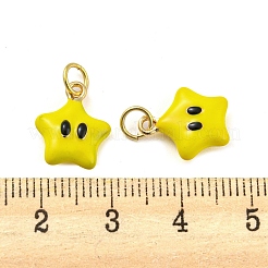 Star Rack Plating Brass Enamel Charms&nbsp;KK-Q804-07G