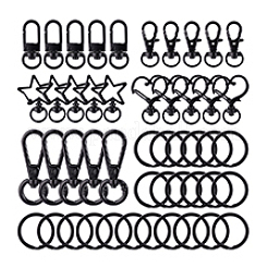 30Pcs 6 Styles Zinc Alloy Swivel Clasps & Split Key Rings&nbsp;FIND-PH0024-77