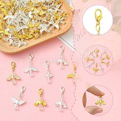 50Pcs 5 Style Glass & Alloy Pendant Decorations&nbsp;HJEW-FS00076