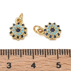 Brass Micro Pave Cubic Zirconia Charms&nbsp;CU-CBAF0F8-17B-G