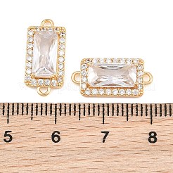 Brass Micro Pave Clear Cubic Zirconia Connector Charms&nbsp;CU-CBA7BFE-01B-G