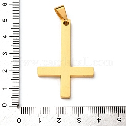 304 Stainless Steel Christian Inverted Cross Pendants&nbsp;STAS-F323-10G