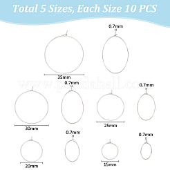 50Pcs 5 Styles Brass Hoop Earring Findings&nbsp;KK-UN0004-79