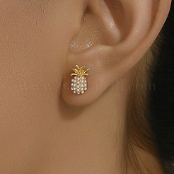 Elegant Pineapple Brass Stud Earrings&nbsp;DF3598