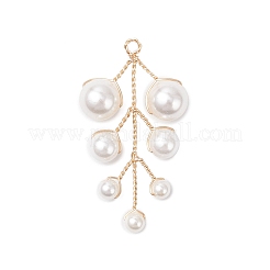 Shell Pearl Round Beaded Leaf Pendants&nbsp;PALLOY-TA00336