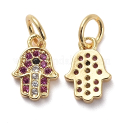 Brass Micro Pave Colorful Cubic Zirconia Charms&nbsp;KK-I658-19G