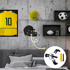 4 Bags Heavy Duty Aluminum Wall Mounted Hidden Football Helmet Display Stands&nbsp;ODIS-TW0001-05