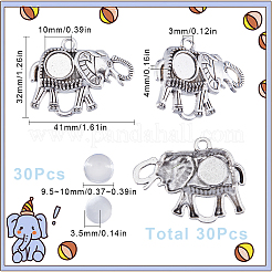 DIY Blank Dome Elephant Pendant Making Kit&nbsp;DIY-SC0022-08