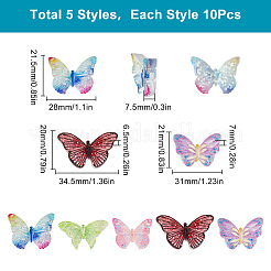 50Pcs 5 Styles Spray Painted Resin Decoden Cabochons&nbsp;RESI-SC0003-44
