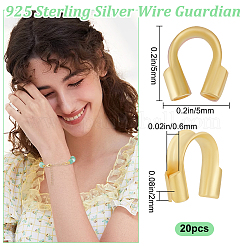 20Pcs 925 Sterling Silver Wire Guardian and Protectors&nbsp;STER-BBC0006-06B