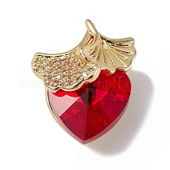 Real 18K Gold Plated Rack Plating Brass Micro Pave Clear Cubic Zirconia Pendants&nbsp;KK-C015-24G