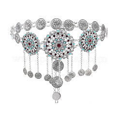 Alloy Colorful Rhinestone Flower Coin Tassel Waist Belly Chains for Women&nbsp;FS-WGD7CCF-02