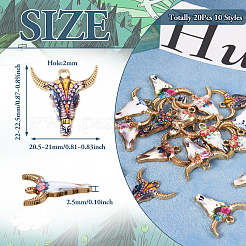 20Pcs 10 Styles Zinc Alloy Enamel Pendants&nbsp;ENAM-BG0001-01