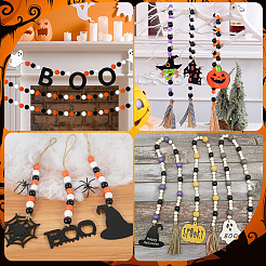 240Pcs 6 Styles Natural Wood Beads Strands&nbsp;WOOD-SP0001-03C