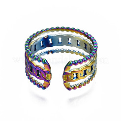 Curb Chain Shape Cuff Rings&nbsp;RJEW-N038-012