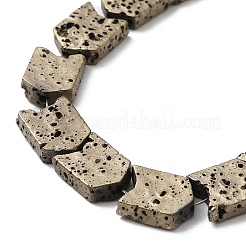 Electroplated Natural Lava Rock Beads Strands&nbsp;G-Q1009-D01-01