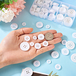 136Pcs 5 Style Resin Buttons&nbsp;RESI-TA0004-09B