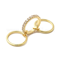 Brass Micro Pave Cubic Zirconia Finger Rings&nbsp;RJEW-P166-01A-G