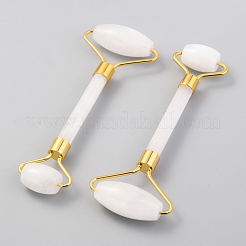 Natural White Jade Brass Face Massager&nbsp;MRMJ-G009-25G