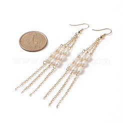 Natural Pearl Beaded Tassel Dangle Earrings&nbsp;EJEW-TA00189