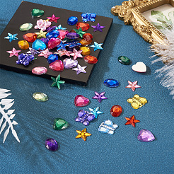 Flat Back & Back Plated Acrylic Rhinestone Cabochons&nbsp;MACR-TA0001-62B