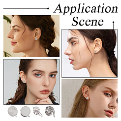 16Pcs 4 Styles Brass & 304 Stainless Steel Cuff Earrings&nbsp;EJEW-HS0001-18P