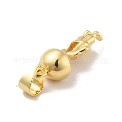 Brass Micro Pave Clear Cubic Zirconia Pendants&nbsp;KK-B059-31G