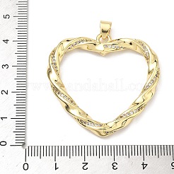 Brass Micro Pave Cubic Zirconia Pendants&nbsp;KK-P345-61G