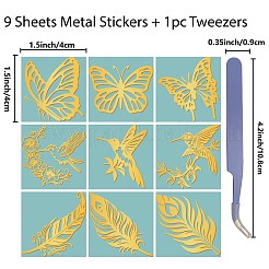 Nickel Metal Waterproof Self-Adhesive Picture Stickers&nbsp;DIY-WH20016-064