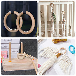 Schima Wood Curtain Rings&nbsp;FIND-WH0002-60B